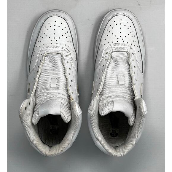 Nike Court Vision Mid-Sneaker white Size Men 7.5 Pre-Owned with some rhinestones - Picture 1 of 11